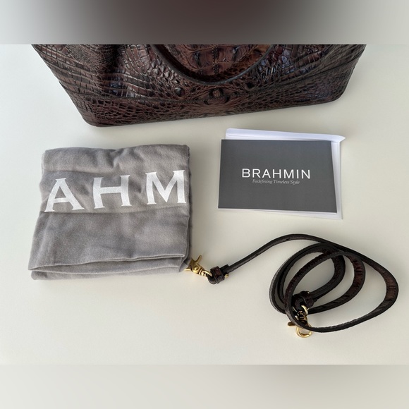 NWT- Brahmin Hunter Quartz Stanton Tote/Bag/Purse - Crocodile Brown - Picture 11 of 16